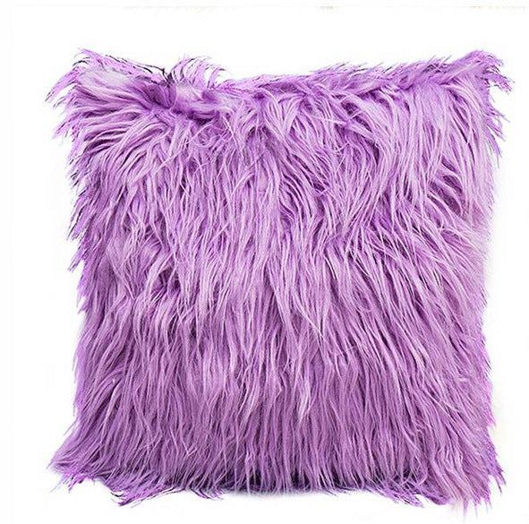 Simple Style Net Red Beach Imitation Wool Pillowcase Plush Gradient Hug Pillowcase Cushion Cover Wholesale