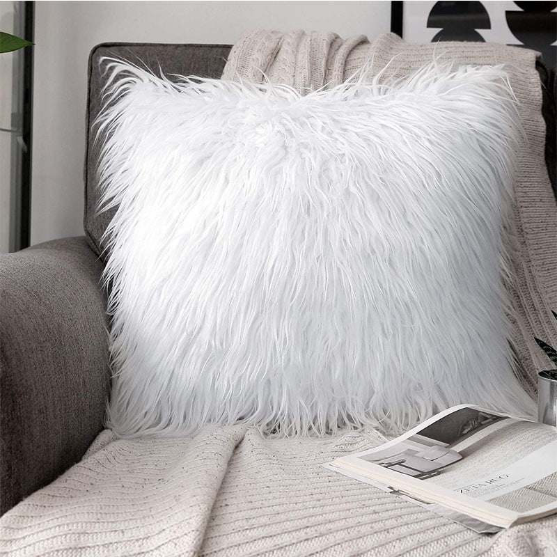 Simple Style Net Red Beach Imitation Wool Pillowcase Plush Gradient Hug Pillowcase Cushion Cover Wholesale