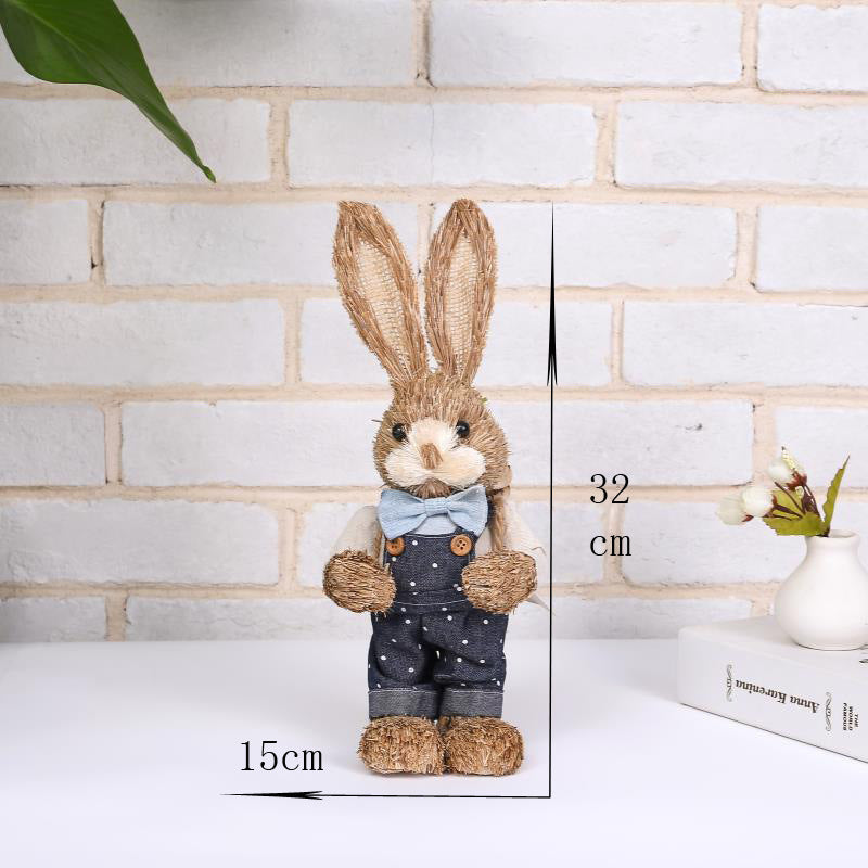 Simulation Papyrus Easter Rabbit Decoration Home Shopping Mall Garden Decoration European Fairy Tale Rabbit Decorations