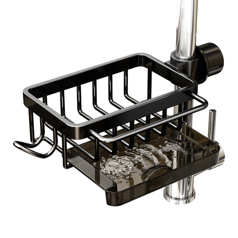 Alumimum Racks Hanging On A Faucet Kitchen Dishwashing