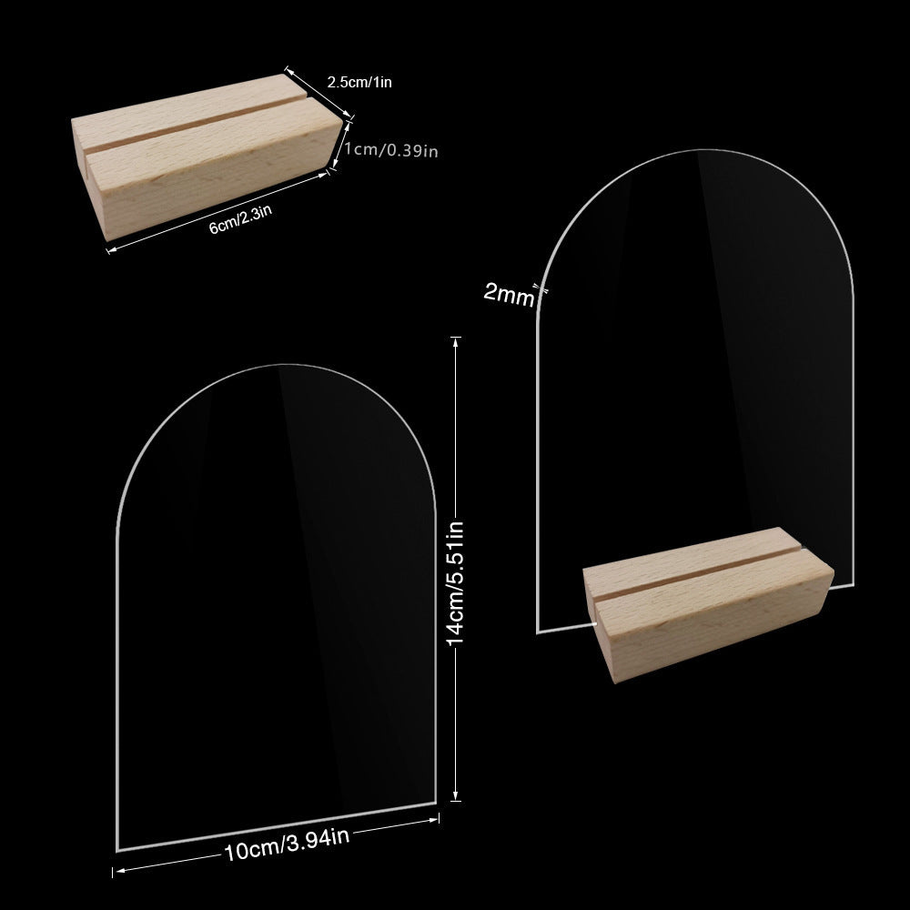 Acrylic Archway Shape Wooden Base Number Plate