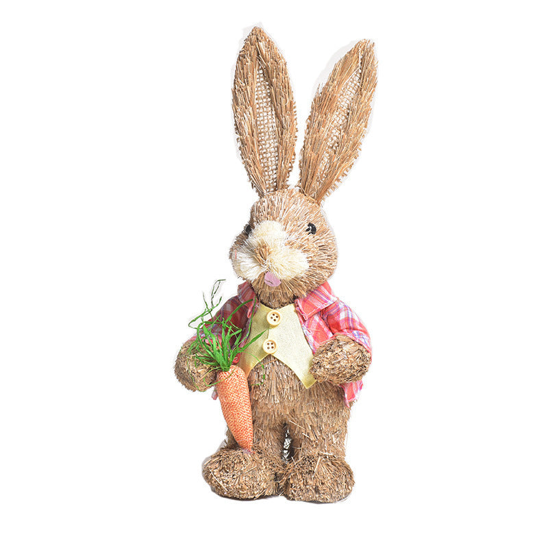 Simulation Papyrus Easter Rabbit Decoration Home Shopping Mall Garden Decoration European Fairy Tale Rabbit Decorations